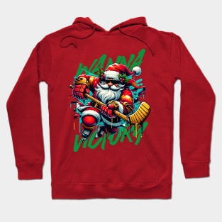 Santa Hockey in Christmas Fest. Hoodie